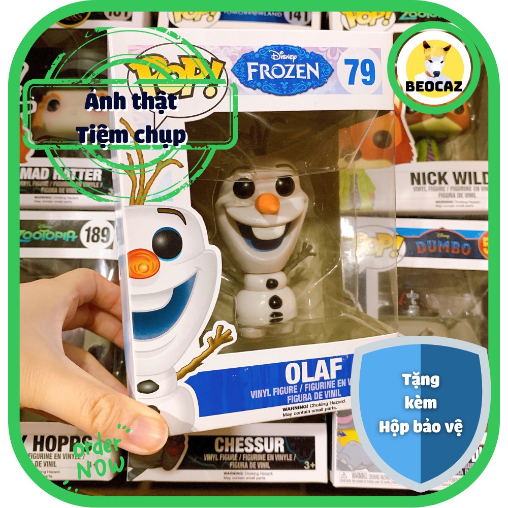 [Hỏa Tốc] [Tặng Hộp Bảo Vệ] [Chính hãng] Mô hình Funko Pop người tuyết Olaf nữ hoàng băng giá Elsa Disney Frozen No.79