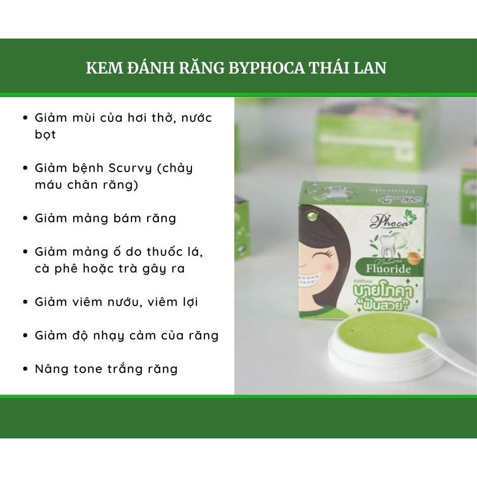 Kem đánh răng thảo mộc BY PHOCA 25g Thái Lan - Chính hãng - Trắng răng - Hơi thở thơm mát