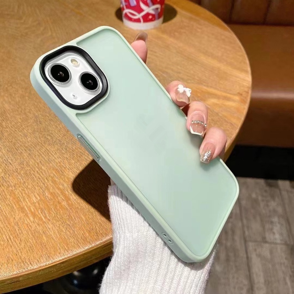 Ốp Điện Thoại acrylic Chống Sốc Màu Kẹo Cho iPhone 13 Pro max 12 Pro max 11 Pro max