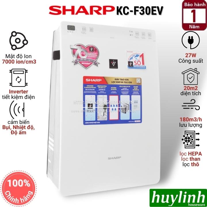 [Mã ELHAMS5 giảm 6% đơn 300K] Máy lọc không khí và tạo ẩm Sharp KC-F30EV-W - [15 - 20m2]