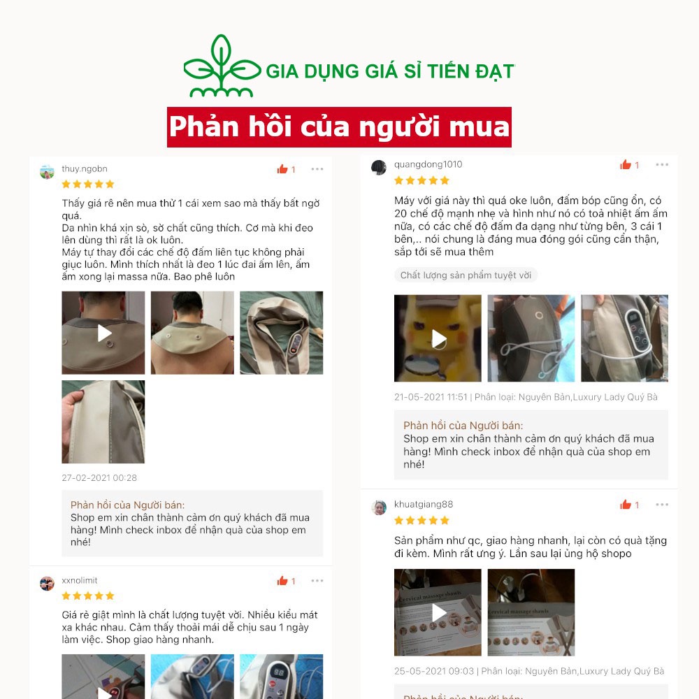 Máy massage cổ vai gáy Chườm Nhiệt Cao Cấp - Quà Tặng Mẹ, Sinh Nhật Bố, Ông, Bà