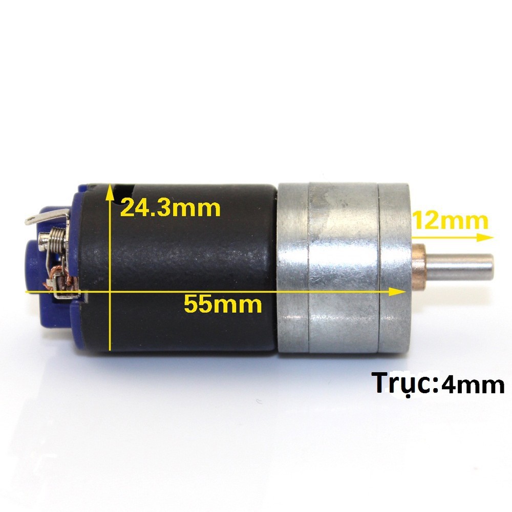 Động cơ giảm tốc xe điều khiển từ xa GM25-370 - chế xe điều khiển DC 6.0/12.0V tặng kèm phụ kiện lắp đặt