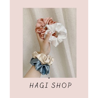 Buộc tóc vải scrunchies phi bóng dày dặn xinh xắn