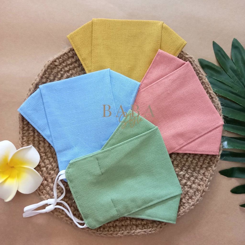 Khẩu trang 3 Lớp chất liệu Linen – Cotton,100% sợi tự nhiên, kháng khuẩn, combo đủ màu, thoáng mát, tái sử dụng nhiều lầ