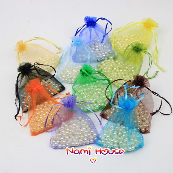 Combo 25 túi thơm có dây rút không họa tiết nhiều màu kích thước 9x12cm - namimi house