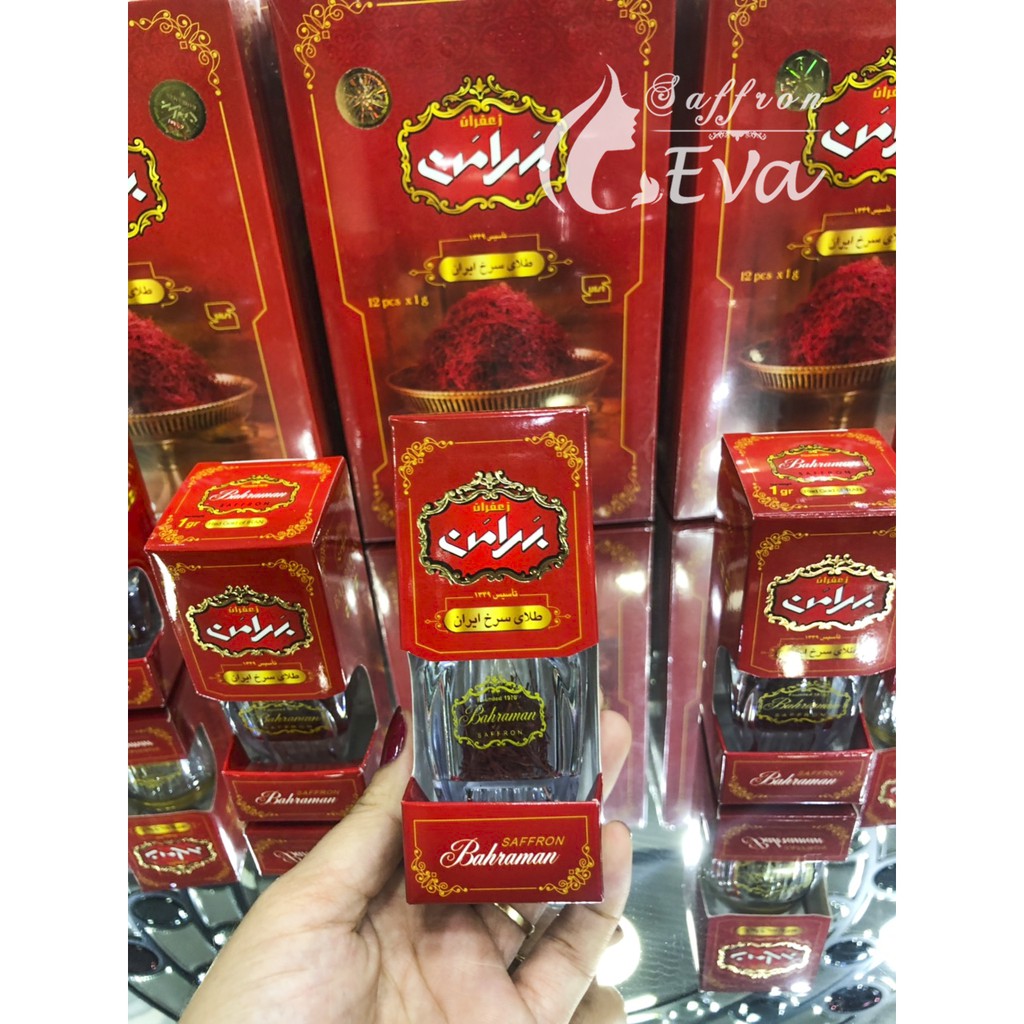 Hộp 1gr Saffron Iran Loại Negin (Bahraman hộp dài) / Nhụy Hoa Nghệ Tây Iran Loại Negin Hộp 1gr Bahraman