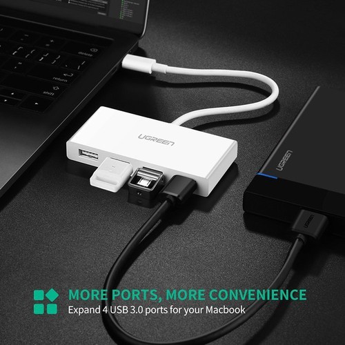 Hub USB Type C to USB 3.0 chia 4 cổng Ugreen 40379 - Hàng Chính hãng