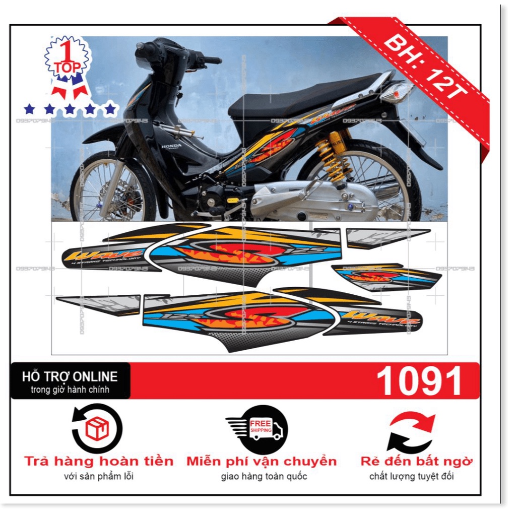 ( Quí khách vui lòng mang ra tiệm cho thợ dán ) wave S 125 thái