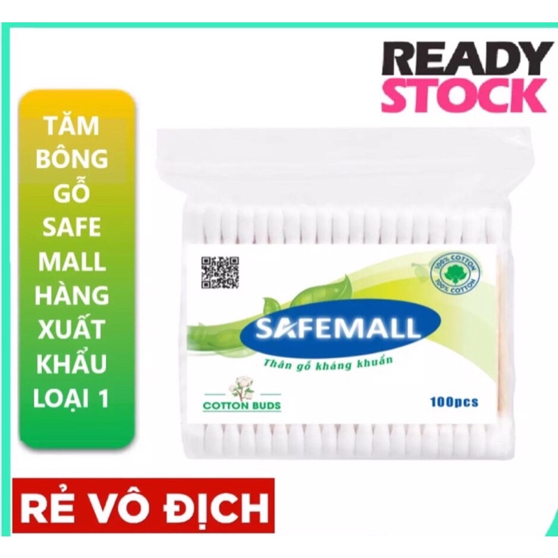 Tăm bông ngoáy tai ( 100 que ) bằng gỗ thân thiện với môi trường