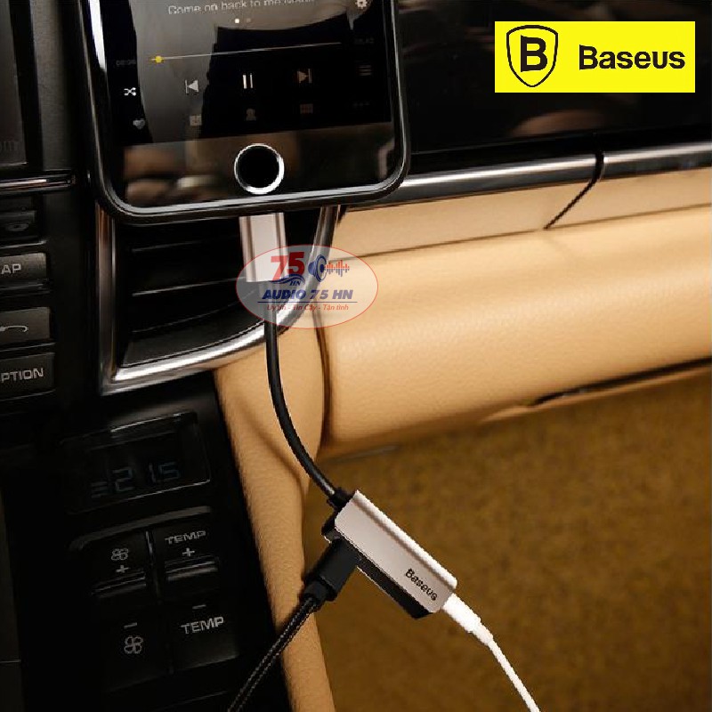 Bộ chia chuyển đổi âm thanh Baseus L32 2 trong 1 Lightning ra cổng tai nghe 3.5 mm và cổng sạc cho iphone 7,8, iphone X