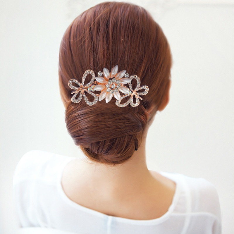 Lược Cài Tóc Đính Ngọc Trai Thiết Kế Đơn Giản Phong Cách Hàn Quốc