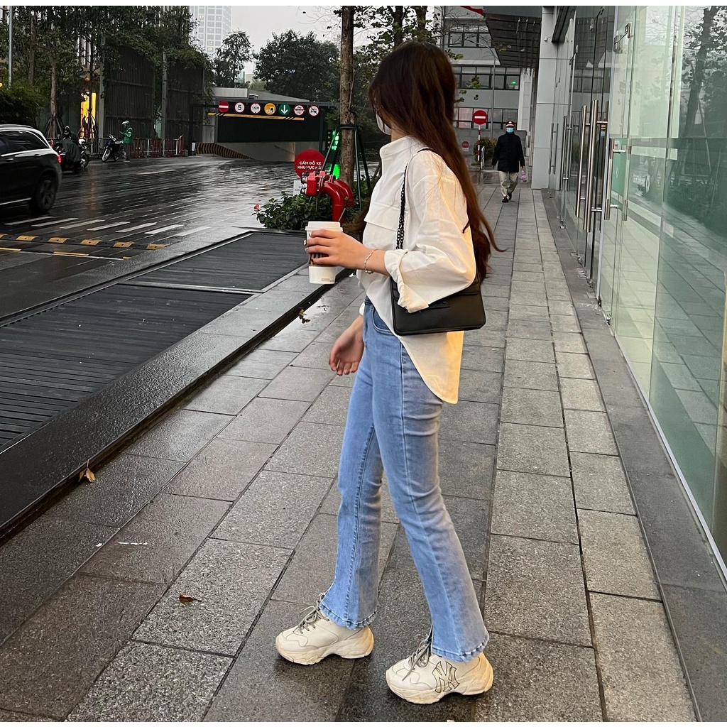 (FREESHIP) quần jean ống loe xẻ gấu Miho.house