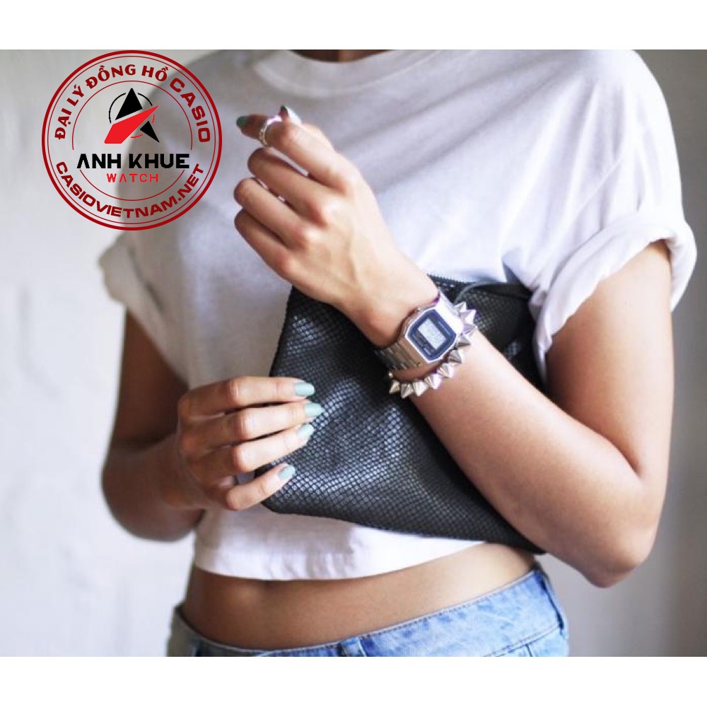 Đồng Hồ Casio Unisex A158WA-1DF Điện Tử Cổ Điển | Mặt Vuông | Dây Kim Loại