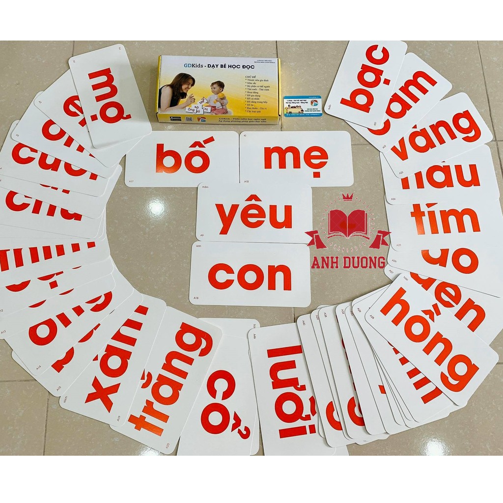 Bộ thẻ học đọc chữ cái glenn doman chuẩn thông minh cho bé giúp trẻ biết mặt chữ sớm