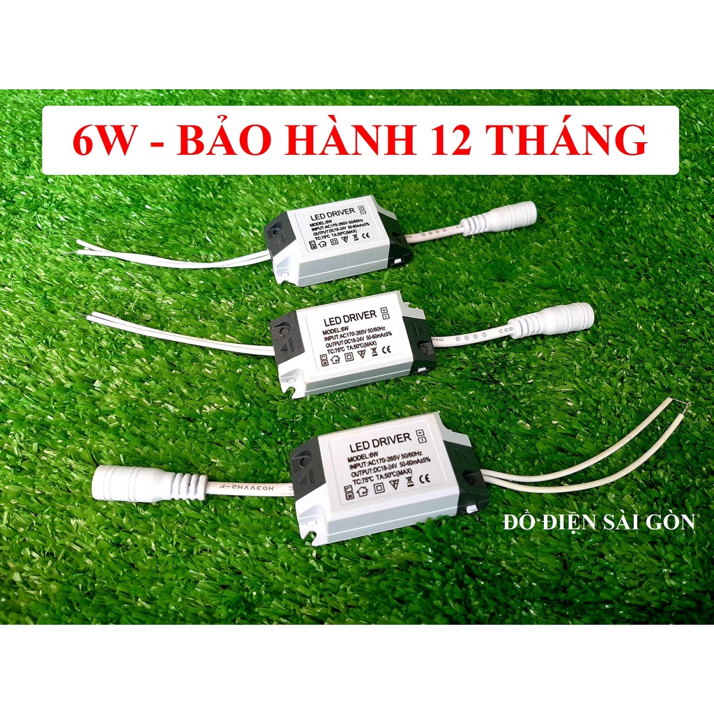 Tăng Phô Driver (Chấn Lưu) Đèn Led Ốp Trần Âm Trần 6W 7W Jack Tròn 1 Chế Độ