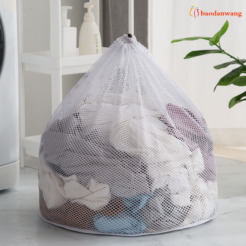 Túi giặt đồ lưới lớn thiết kế dây rút bằng nylon 3 kích thước
