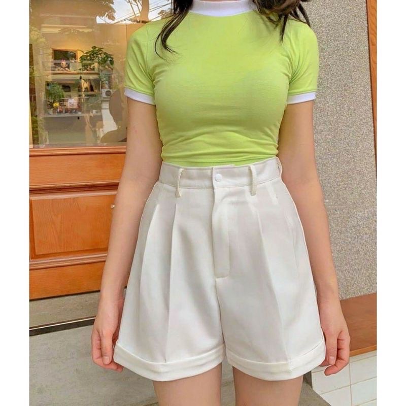 Quần Short Nữ Gập Gấu  Hàng Cao Cấp - Quần Đùi Ống Rộng Nhiều Màu Siêu Đẹp Hàng Cao Cấp