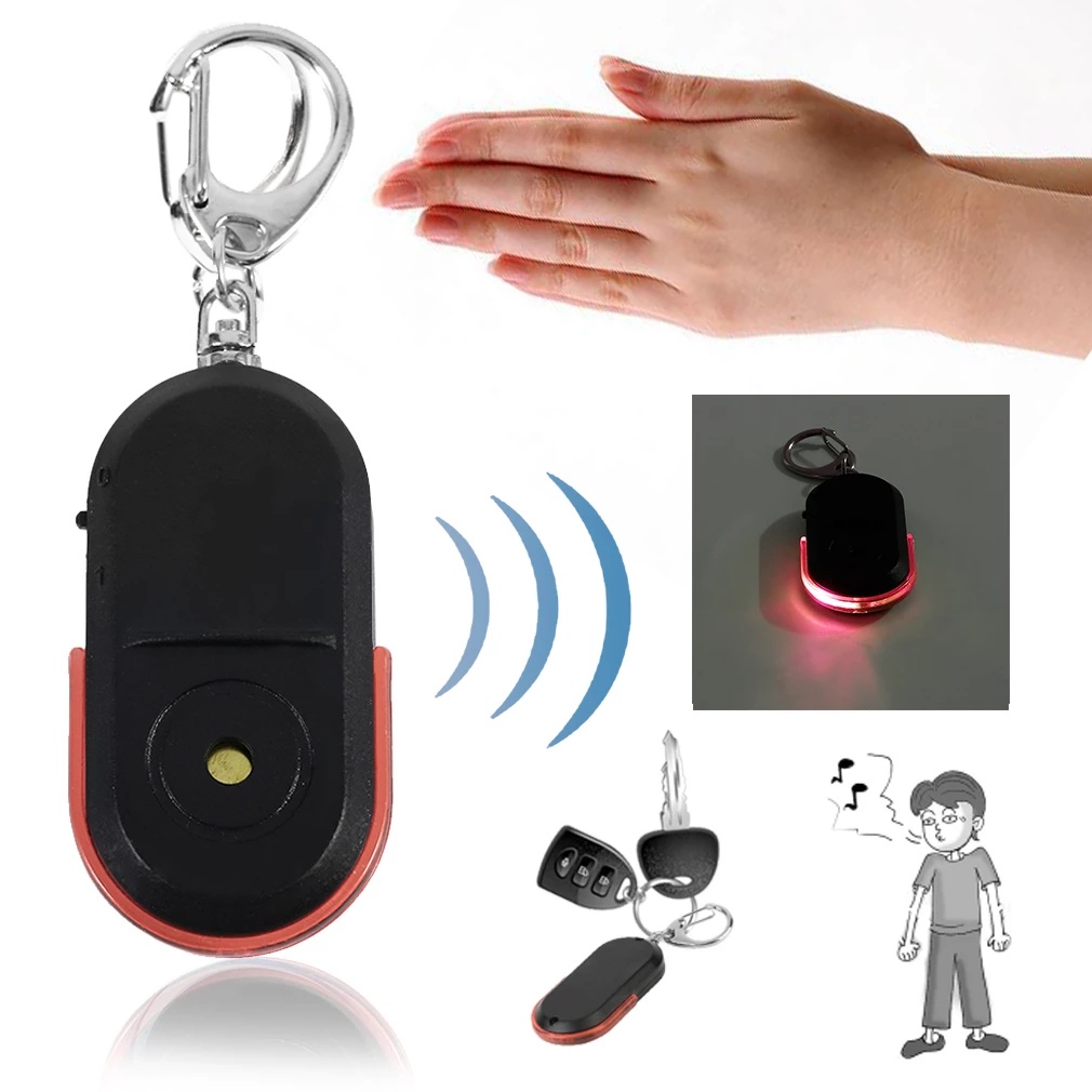 Móc Khóa Đèn LED Không Dây Chống Thất Lạc Kiêm Còi Báo Động Cảm Biến Giọng Nói Tiện Dụng Cho Người Già/Người Già
