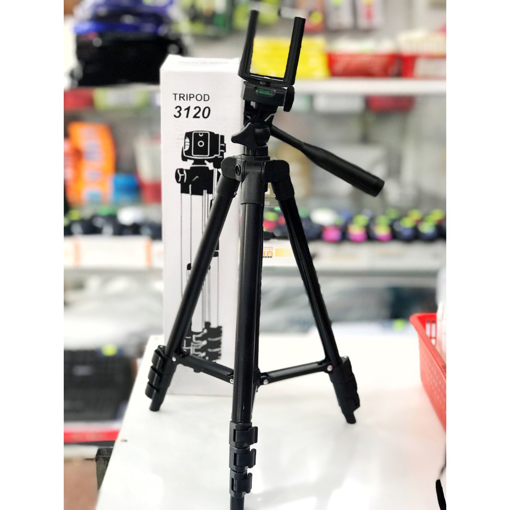 Gậy 3 chân Tripod TF 3120 siêu chắc chắn thân đen tặng remox bluetooth kèm kẹp điện thoại