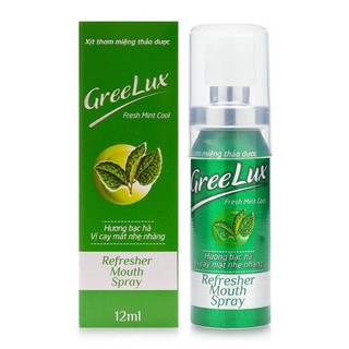 Xịt thơm miệng Greelux Thảo Dược chai 12ml hương bạc hà khử mùi hôi miệng Gree Lux