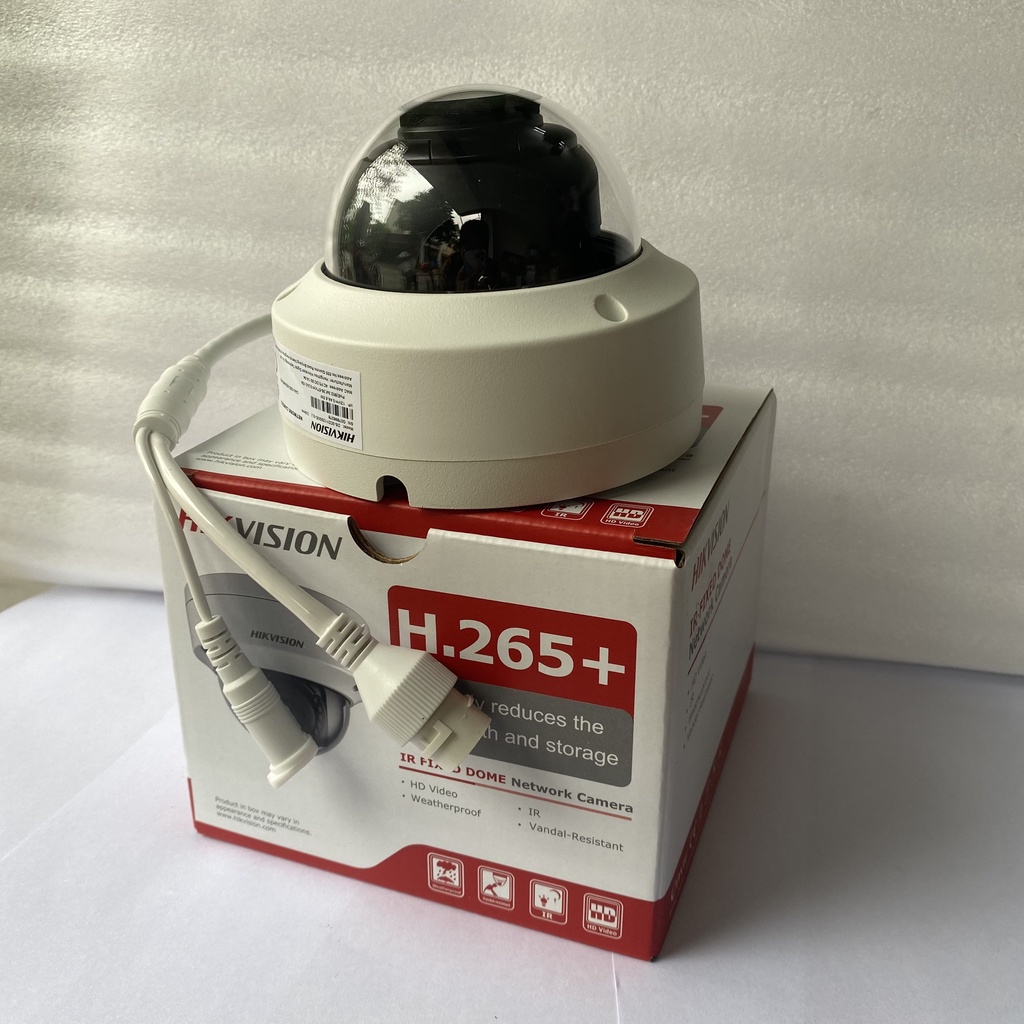 Camera IP Hikvision DS-2CD 1123G0E-I dạng Dome sắt, 2.0MP, bảo hành 24 tháng