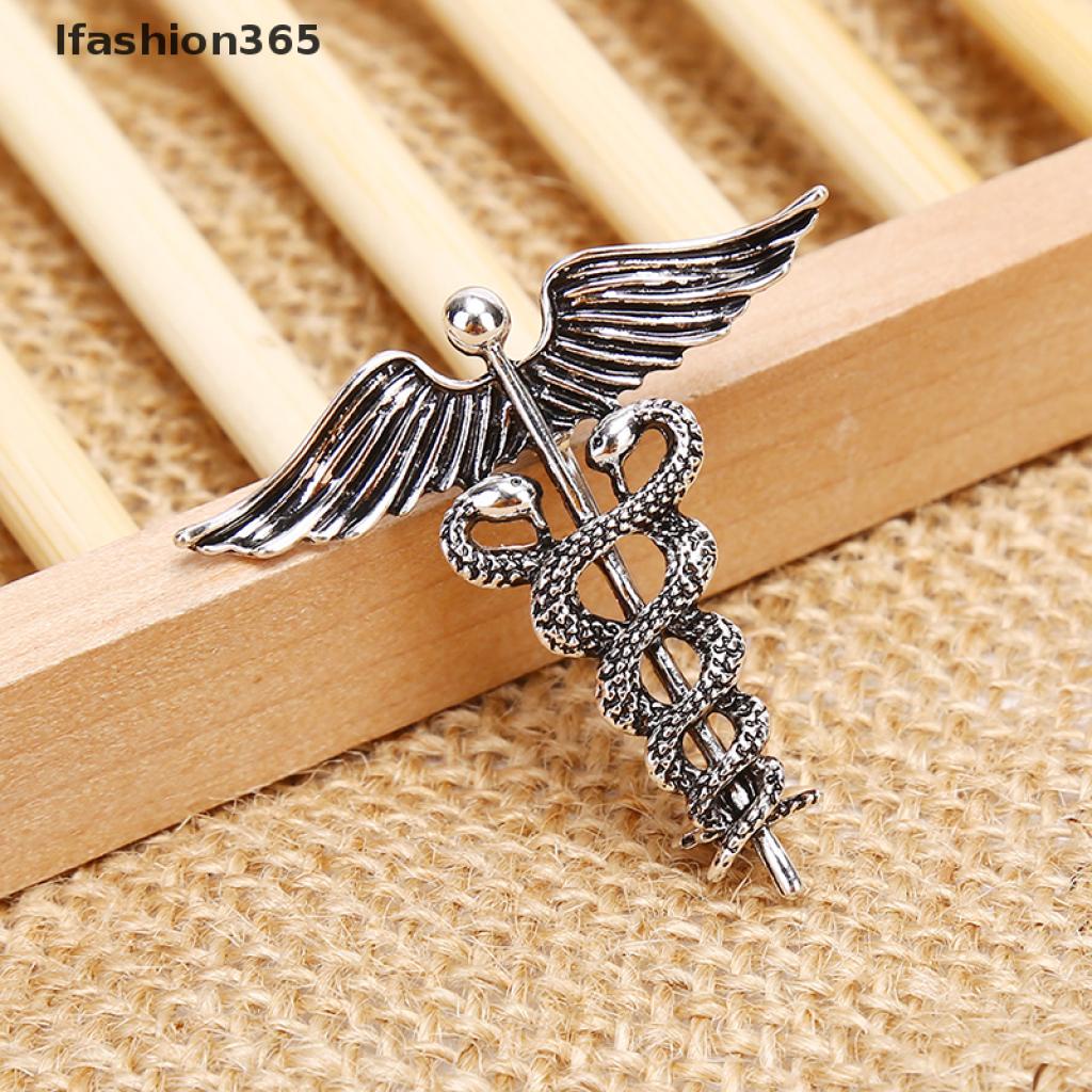 Ifashion365 Fashion Retro Angel Wings Men Badge Pin Snake Brooches Lapel Medal Decoration VN