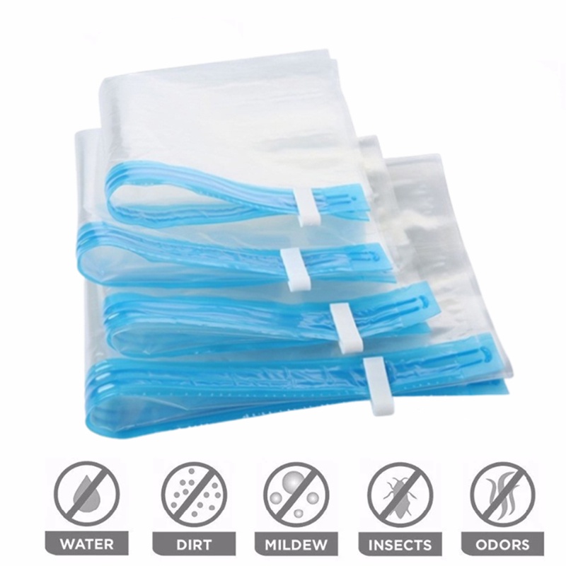 1 Túi Nén Chân Không Trong Suốt Có Thể Tái Sử Dụng 4 Kích Thước