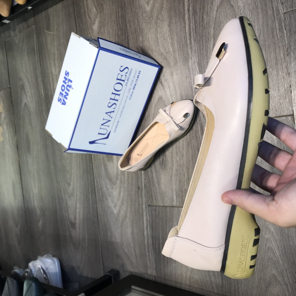 Giày slip on nữ Lunashoes (707) da bò 100% mềm đế cao su cực đẹp giầy da bò êm chân