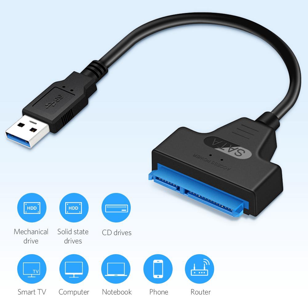 Cáp chuyển đổi USB 3.0 sang SATA 7 + 15Pin cho ổ cứng 2.5 inch SSD