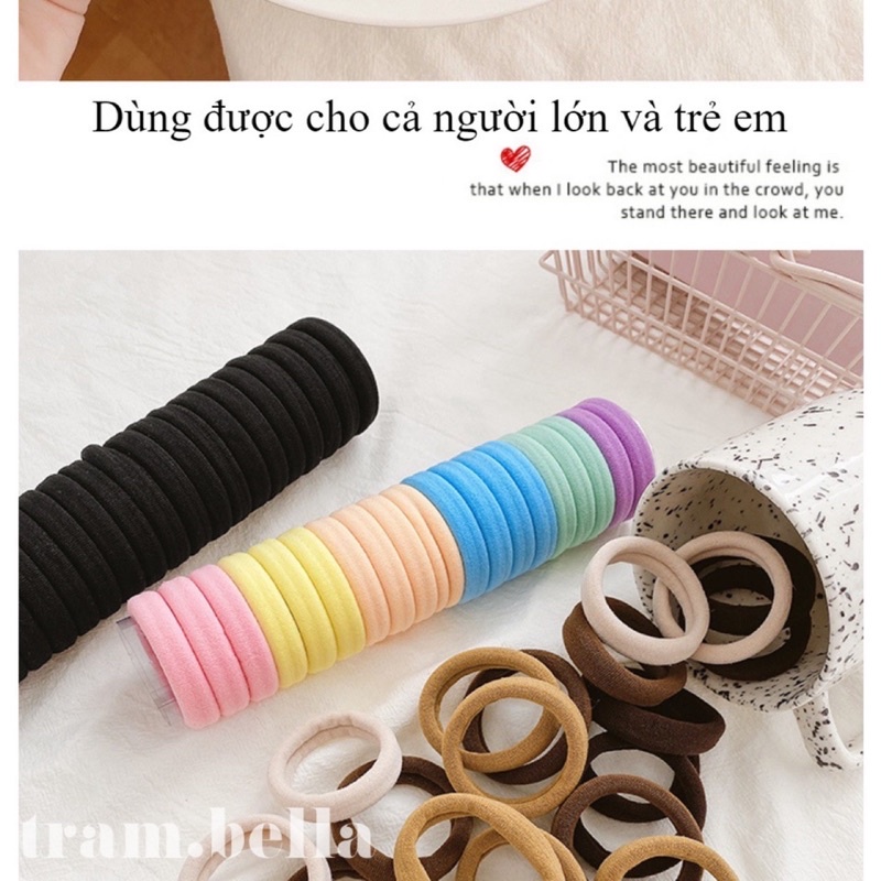 set 20 dây cột tóc nhiều màu sắc dây cột tóc kiểu hàn quốc