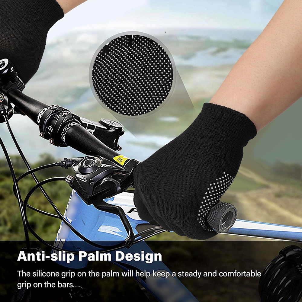 Găng Tay Nylon Chấm Bi Không Ngón Thoáng Khí Trọng Lượng Nhẹ / Không Ngón Độ Co Giãn Cao Chống Nắng Tiện Lợi Khi Lái Xe