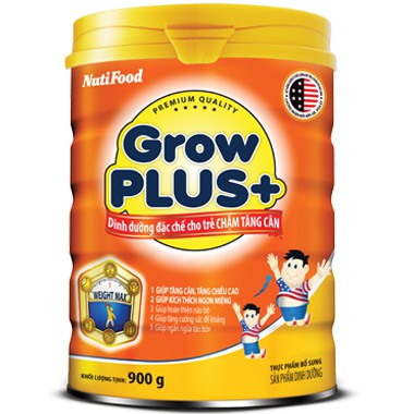 [KM 3h SBPS Growplus cam 110ml] Sữa bột Nutifood GrowPlus chậm tăng cân 900g
