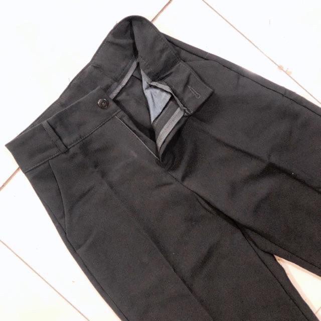 Quần tây ống suông nữ lưng cao đi học dáng dài 95cm khóa trước vải tuyết mưa loại 1 Quần ống rộng nữ xuông đen công sở