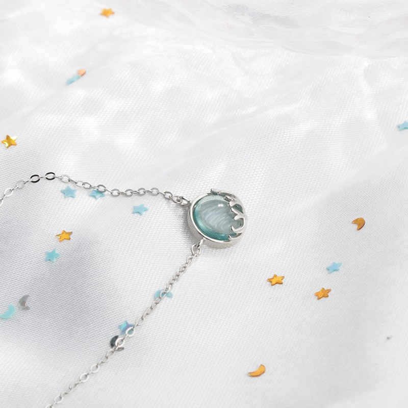 Dây chuyền mặt đá pha lê tròn phối sừng hươu thời trang ATJ2103P - ANTA Jewelry