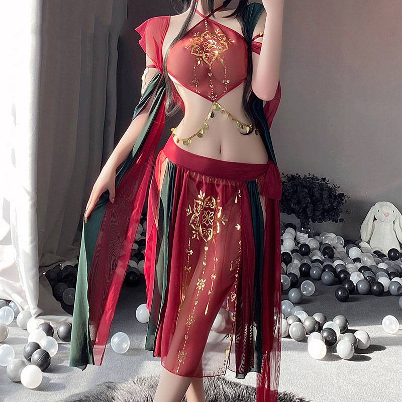 Bộ Đồ Ngủ Lưới Thêu Hoa Quyến Rũ Dành Cho Nữ