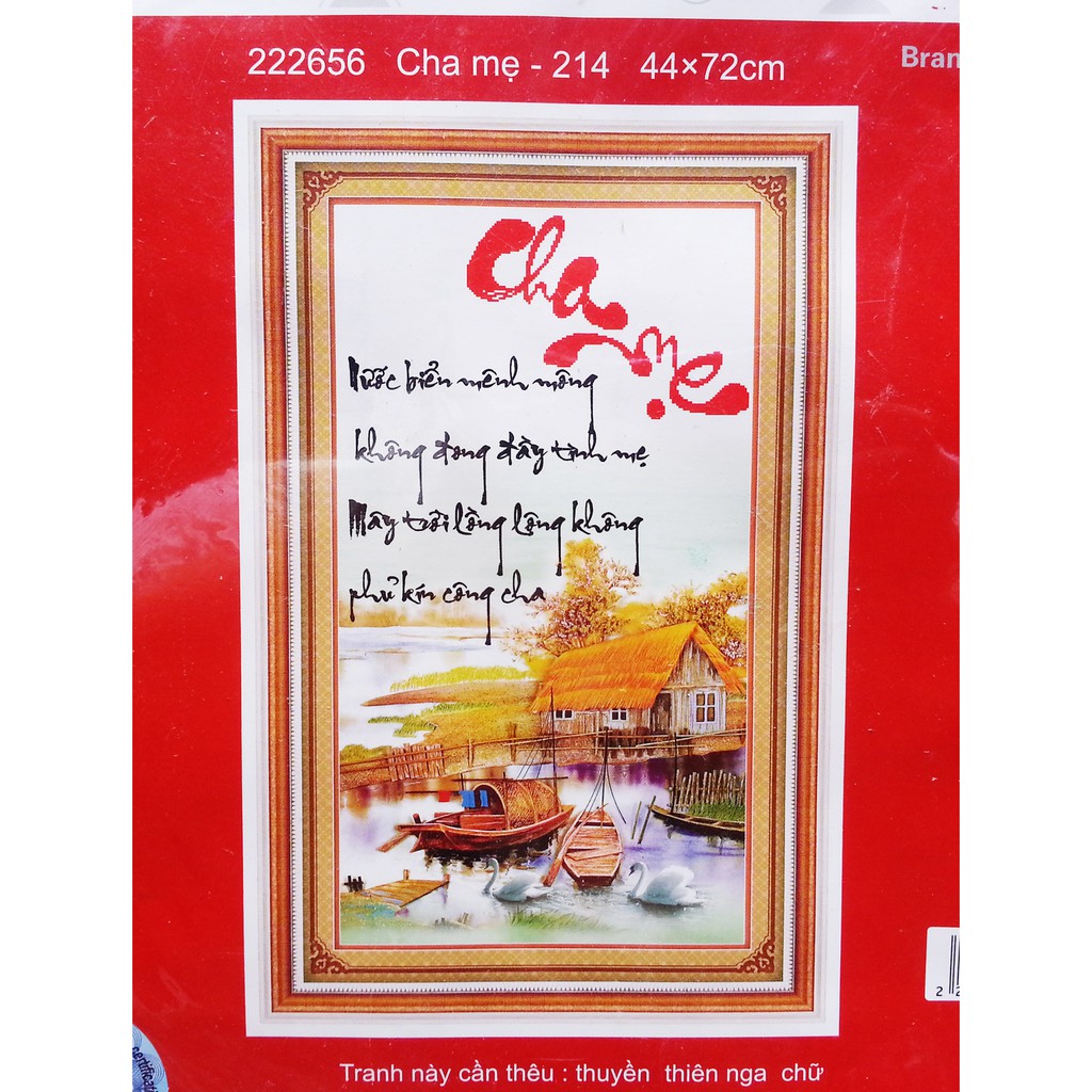 Tranh thêu chữ thập cha mẹ 222656
