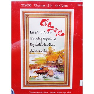 Tranh thêu chữ thập cha mẹ 222656