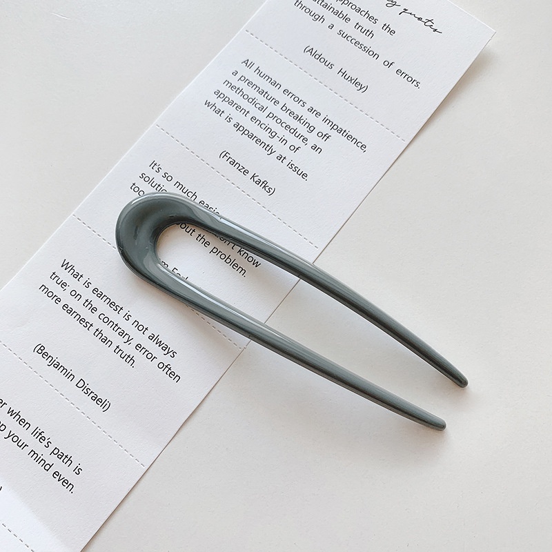 Kẹp tóc hình chữ u bằng acrylic đơn giản phong cách Hàn Quốc dễ phối đồ