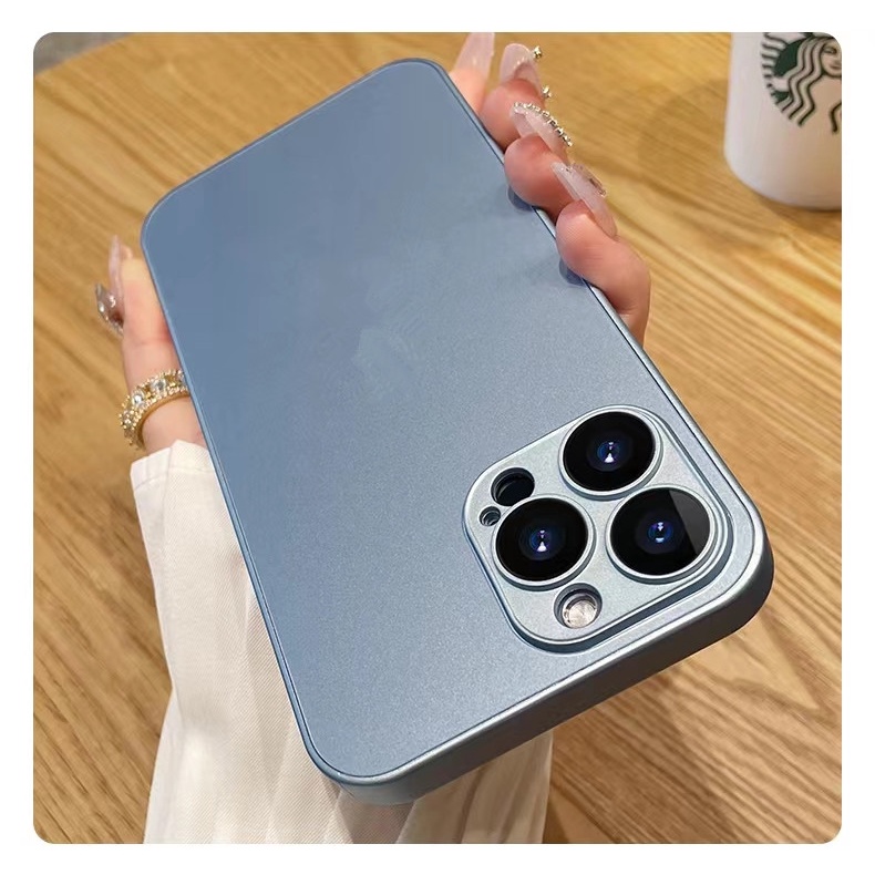 Ốp Điện Thoại Mặt Kính Siêu Mỏng Chống Bám Vân Tay Chống Sốc Cho iphone11 13 12 Pro Max