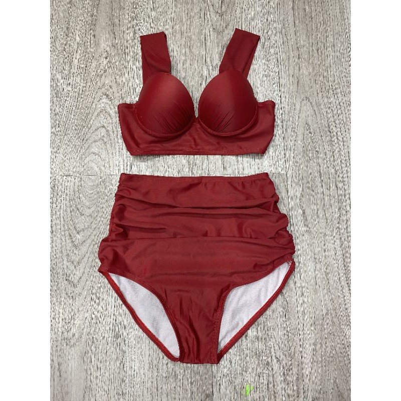 Bikini hai mảnh đỏ mận siêu đẹp mặc đi biển đi bơi ( Hàng chụp thạt 100%)