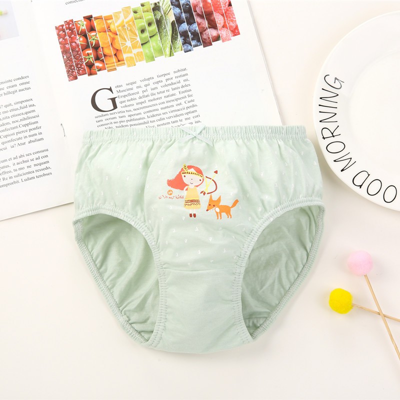 Set 5 quần xì trẻ em Hàn Quốc 100% vải cotton thoáng mát, an toàn cho sức khỏe mẫu Con Cáo-Cô Gái dành cho bé gái