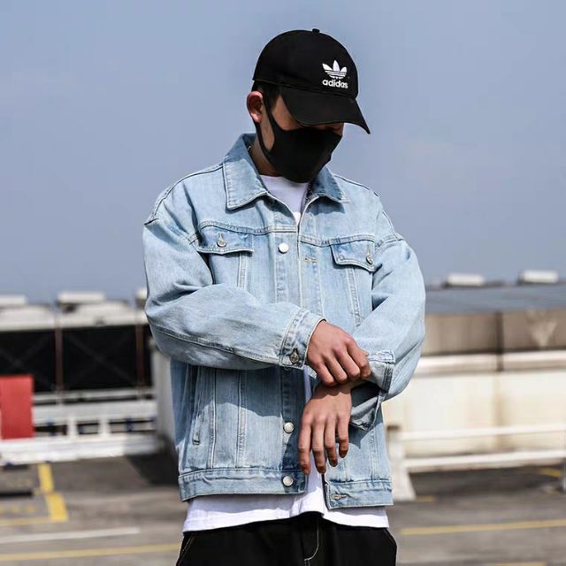 [Loại 1] Áo khoác jean nam nữ Unisex cổ điển Denim 2 màu xanh và đen hàng chuẩn shop loại 1