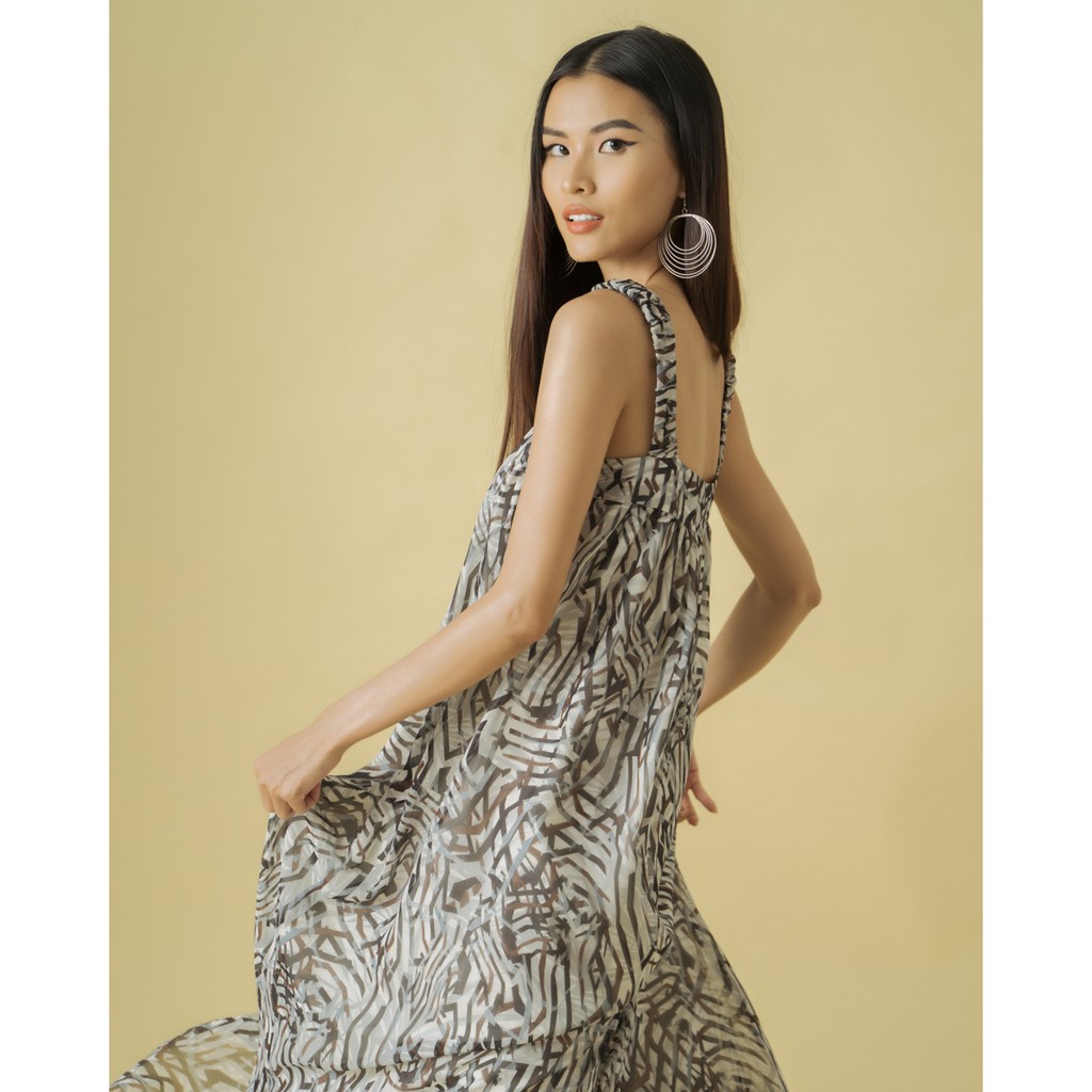 Đầm Voan Fly Sky F2 Xám D510