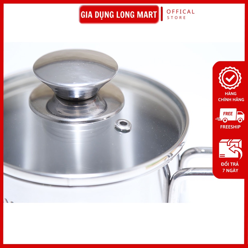 Nồi Quánh 3 Đáy Nắp Kính FIVE STAR Nồi Quấy Bột INOX 403 size 14cm  Sử Dụng Tất Cả Các Loại Bếp  Hàng Chính Hãng