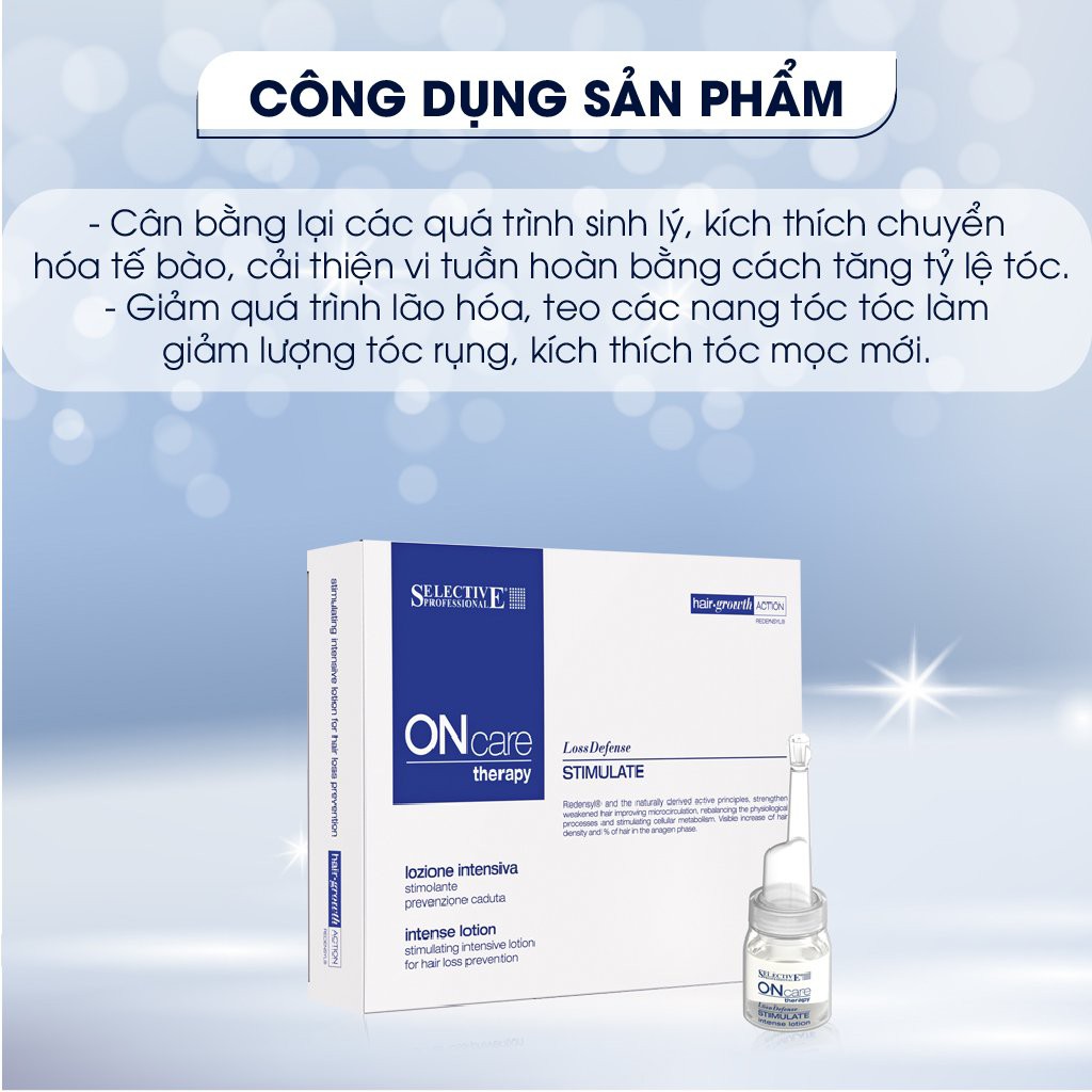 Tinh Chất Kích Mọc Tóc Và Chống Rụng Tóc Chuyên Sâu Selective Dành Cho Tóc Yếu Mảnh Stimulate Intense Lotion 8 mlx 8 Lọ