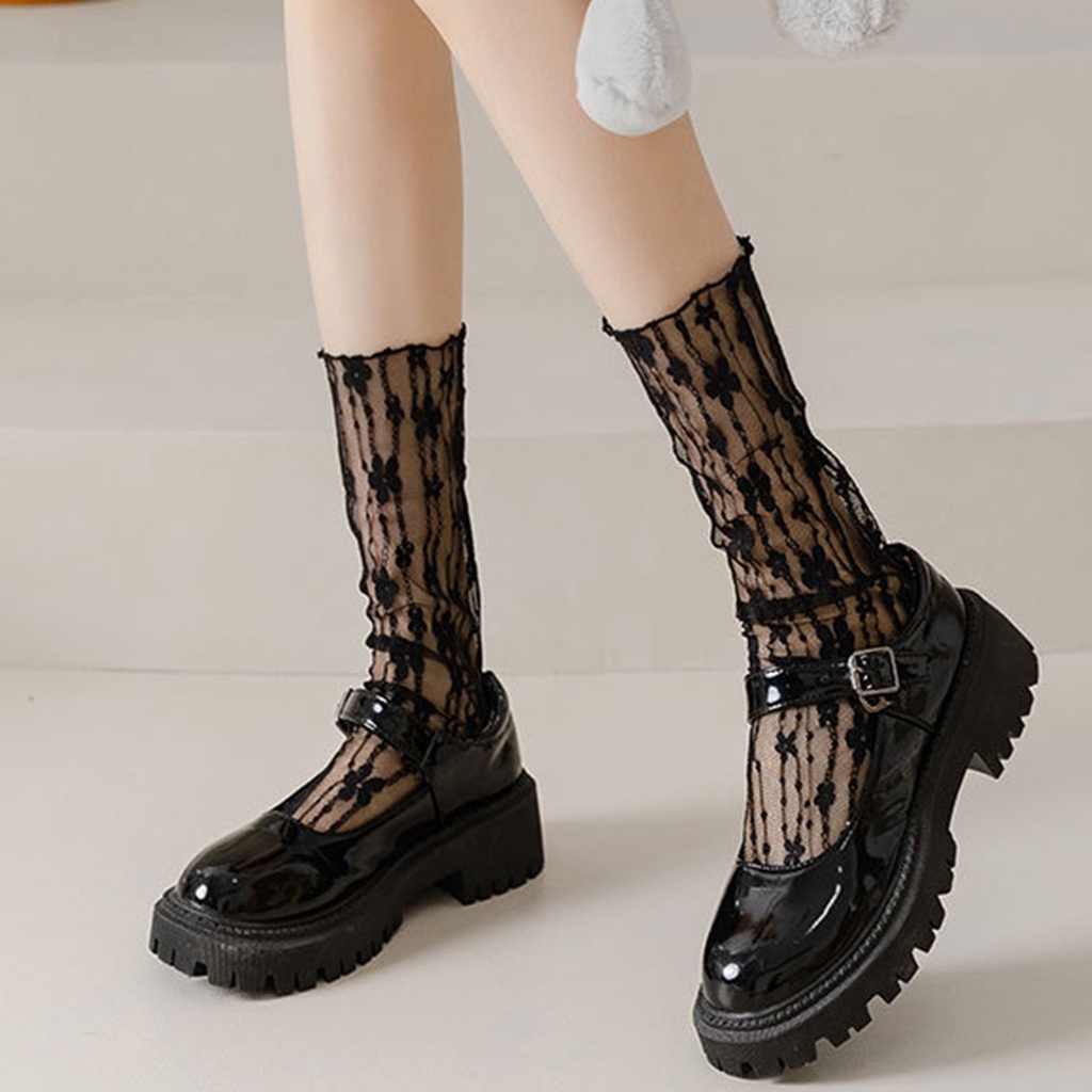 Vớ Ren Xuyên Thấu Co Giãn Thời Trang Nữ Tính