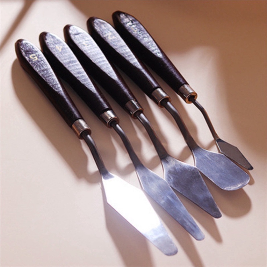 Set 5 xẻng (bộ 5 bay tạo hình bánh kem) phết kem bằng thép không gỉ cao cấp Palette Knives