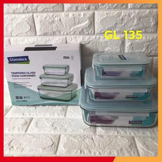 Bộ 3 hộp thủy tinh glasslock gl-135