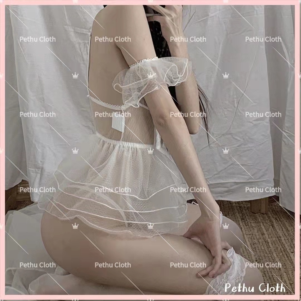 （quà cưới）👰Hàng sẵn gửi ngay👰Đồ ngủ sexy nữ️👰 cô dâu ren siêu sexy kèm quần lót Freesize- 40-65kg-014 | BigBuy360 - bigbuy360.vn