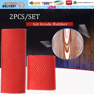 【Trong 24h gửi hàng】set 2 dụng cụ tạo vân gỗ sơn tường Cọ sơn giả gỗ cao su trang trí tường DIY